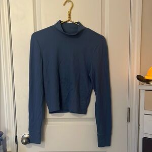 American Eagle Outfitters Blue Cropped Fitted Hoodie